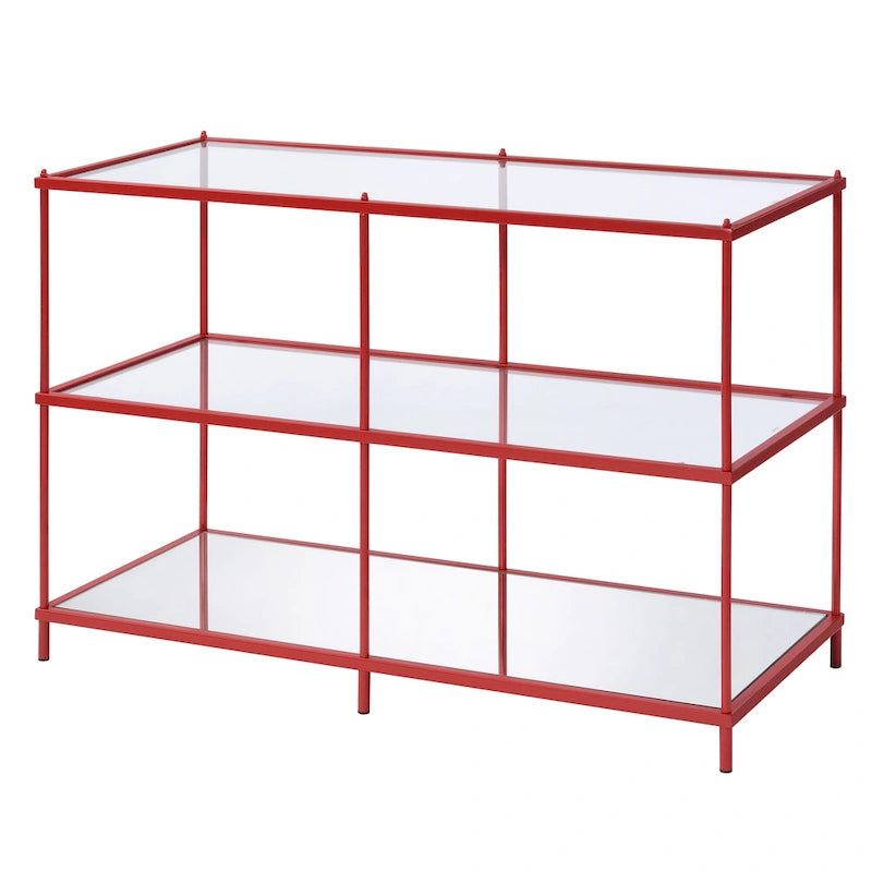 Console de canapé 42" en verre à 2 étagères, salon contemporain