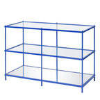 Console de canapé 42" en verre à 2 étagères, salon contemporain