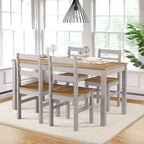 Table à manger rectangulaire en bois recyclé, style rustique fermier