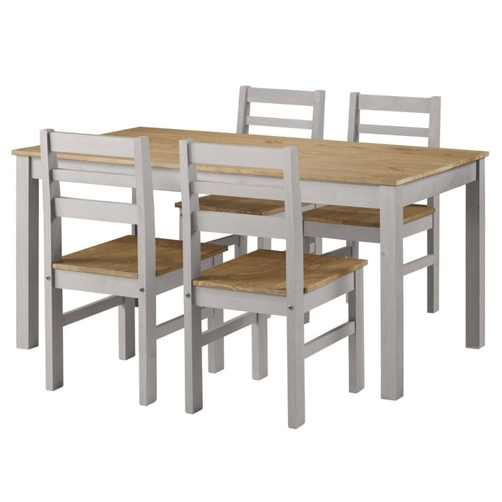 Table à manger rectangulaire en bois recyclé, style rustique fermier