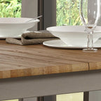 Table à manger rectangulaire en bois recyclé, style rustique fermier