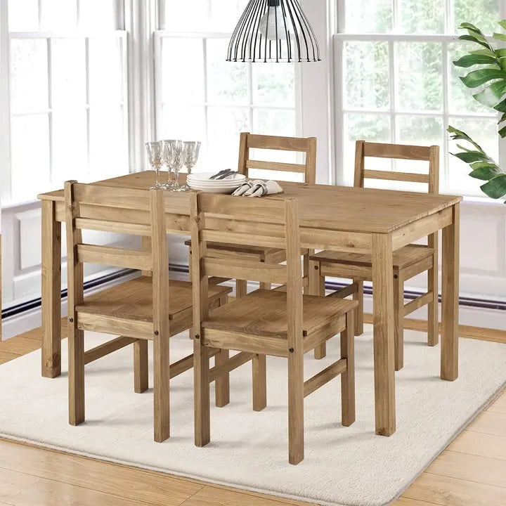 Table à manger rectangulaire en bois recyclé, style rustique fermier