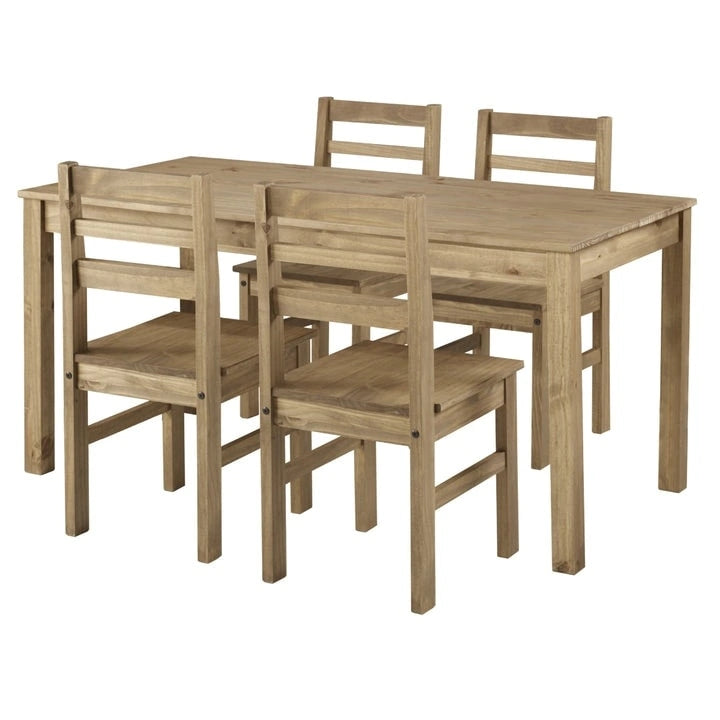 Table à manger rectangulaire en bois recyclé, style rustique fermier