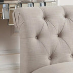 Fauteuil crapaud Chesterfield sans accoudoirs, capitonnage à boutons, pieds en bois massif, touche décorative pour salon