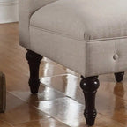 Fauteuil crapaud Chesterfield sans accoudoirs, capitonnage à boutons, pieds en bois massif, touche décorative pour salon