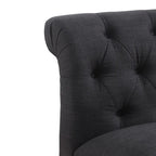 Fauteuil crapaud Chesterfield sans accoudoirs, capitonnage à boutons, pieds en bois massif, touche décorative pour salon