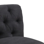 Fauteuil crapaud Chesterfield sans accoudoirs, capitonnage à boutons, pieds en bois massif, touche décorative pour salon