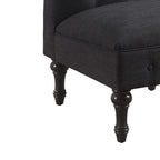 Fauteuil crapaud Chesterfield sans accoudoirs, capitonnage à boutons, pieds en bois massif, touche décorative pour salon