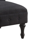 Fauteuil crapaud Chesterfield sans accoudoirs, capitonnage à boutons, pieds en bois massif, touche décorative pour salon