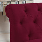 Fauteuil crapaud Chesterfield sans accoudoirs, capitonnage à boutons, pieds en bois massif, touche décorative pour salon