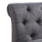 Fauteuil crapaud Chesterfield sans accoudoirs, capitonnage à boutons, pieds en bois massif, touche décorative pour salon