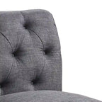 Fauteuil crapaud Chesterfield sans accoudoirs, capitonnage à boutons, pieds en bois massif, touche décorative pour salon