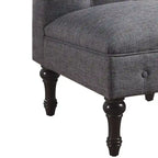 Fauteuil crapaud Chesterfield sans accoudoirs, capitonnage à boutons, pieds en bois massif, touche décorative pour salon