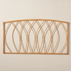 Tête de lit Queen murale en rotin naturel, fabriquée à la main, ornements en bambou, 162,1 cm de large