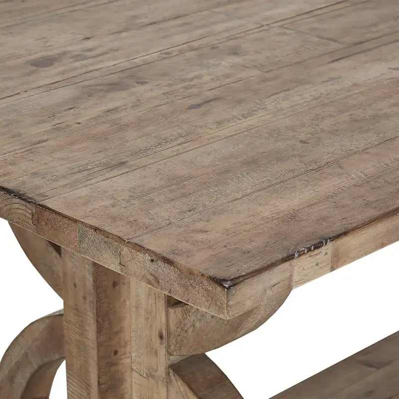 Salle à manger 7 pièces en bois recyclé de style rustique, style artisanal