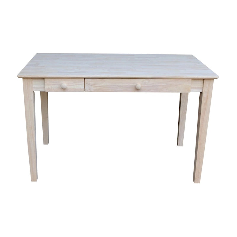 Bureau informatique en bois massif de 122 cm de large avec tiroir rabattable et plateau type billot de boucher