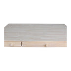 Bureau informatique en bois massif de 122 cm de large avec tiroir rabattable et plateau type billot de boucher