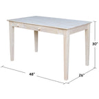 Bureau informatique en bois massif de 122 cm de large avec tiroir rabattable et plateau type billot de boucher