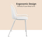 Lot de 2 chaises de salle à manger rétro en plastique moulé Eiffel pour salon, cuisine, bureau chromé, designer