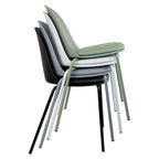 Lot de 2 chaises de salle à manger rétro en plastique moulé Eiffel pour salon, cuisine, bureau chromé, designer