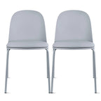 Lot de 2 chaises de salle à manger rétro en plastique moulé Eiffel pour salon, cuisine, bureau chromé, designer