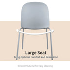 Lot de 2 chaises de salle à manger rétro en plastique moulé Eiffel pour salon, cuisine, bureau chromé, designer