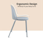 Lot de 2 chaises de salle à manger rétro en plastique moulé Eiffel pour salon, cuisine, bureau chromé, designer