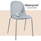 Lot de 2 chaises de salle à manger rétro en plastique moulé Eiffel pour salon, cuisine, bureau chromé, designer