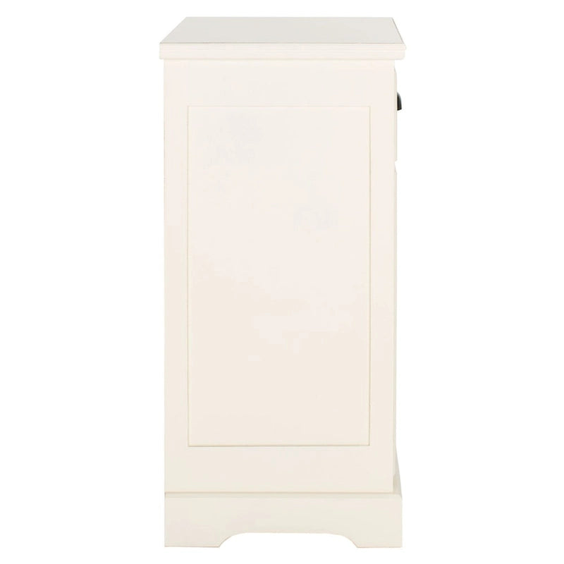 Table d'appoint de rangement en bois de pin gris, 1 tiroir et 2 étagères ouvertes, 45 cm (L) x 35 cm (P) x 76 cm (H)