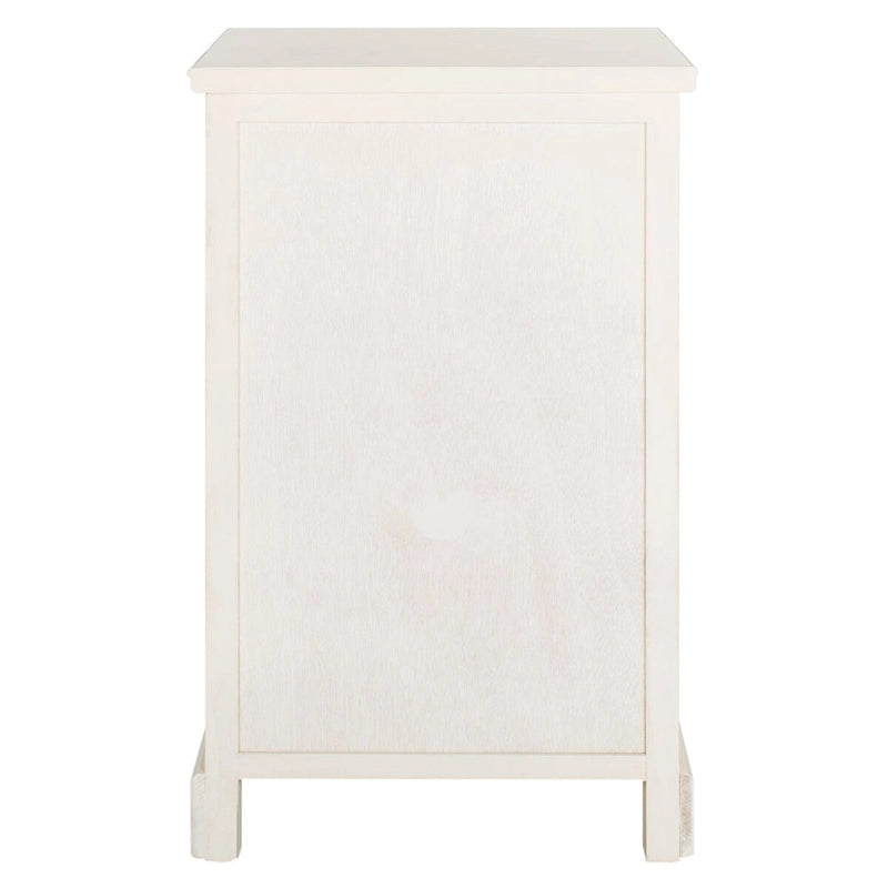 Table d'appoint de rangement en bois de pin gris, 1 tiroir et 2 étagères ouvertes, 45 cm (L) x 35 cm (P) x 76 cm (H)