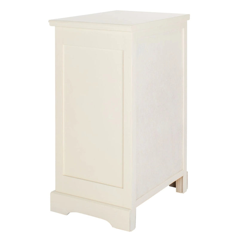 Table d'appoint de rangement en bois de pin gris, 1 tiroir et 2 étagères ouvertes, 45 cm (L) x 35 cm (P) x 76 cm (H)