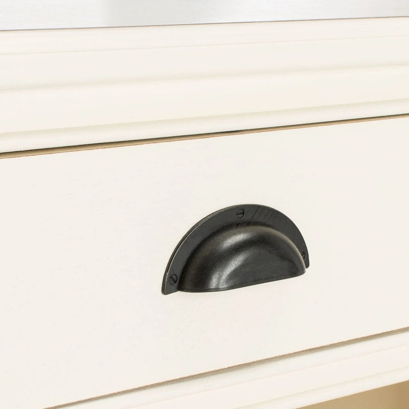 Table d'appoint de rangement en bois de pin gris, 1 tiroir et 2 étagères ouvertes, 45 cm (L) x 35 cm (P) x 76 cm (H)