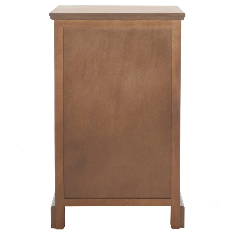 Table d'appoint de rangement en bois de pin gris, 1 tiroir et 2 étagères ouvertes, 45 cm (L) x 35 cm (P) x 76 cm (H)