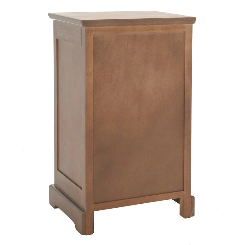 Table d'appoint de rangement en bois de pin gris, 1 tiroir et 2 étagères ouvertes, 45 cm (L) x 35 cm (P) x 76 cm (H)