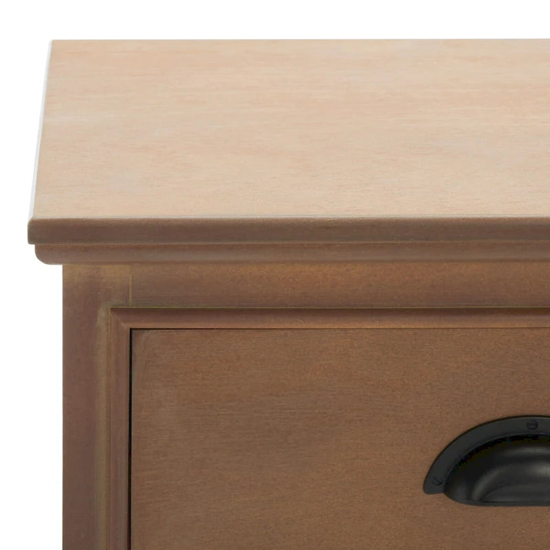 Table d'appoint de rangement en bois de pin gris, 1 tiroir et 2 étagères ouvertes, 45 cm (L) x 35 cm (P) x 76 cm (H)