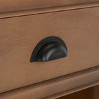 Table d'appoint de rangement en bois de pin gris, 1 tiroir et 2 étagères ouvertes, 45 cm (L) x 35 cm (P) x 76 cm (H)