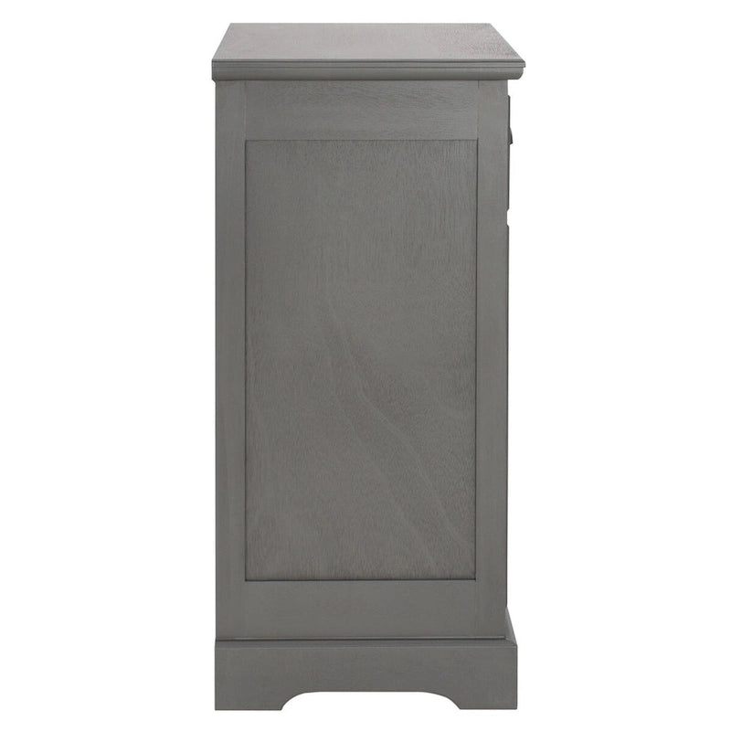 Table d'appoint de rangement en bois de pin gris, 1 tiroir et 2 étagères ouvertes, 45 cm (L) x 35 cm (P) x 76 cm (H)