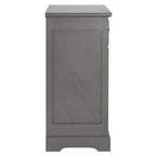 Table d'appoint de rangement en bois de pin gris, 1 tiroir et 2 étagères ouvertes, 45 cm (L) x 35 cm (P) x 76 cm (H)