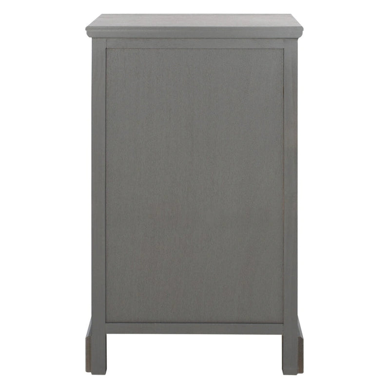 Table d'appoint de rangement en bois de pin gris, 1 tiroir et 2 étagères ouvertes, 45 cm (L) x 35 cm (P) x 76 cm (H)