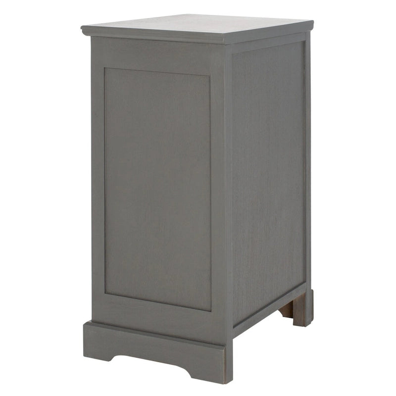 Table d'appoint de rangement en bois de pin gris, 1 tiroir et 2 étagères ouvertes, 45 cm (L) x 35 cm (P) x 76 cm (H)
