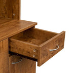 Grande armoire de style ferme rustique avec étagères, compartiment ouvert et tiroir, armoire de rangement autoportante