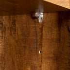 Grande armoire de style ferme rustique avec étagères, compartiment ouvert et tiroir, armoire de rangement autoportante