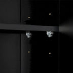 Grande armoire de style ferme rustique avec étagères, compartiment ouvert et tiroir, armoire de rangement autoportante