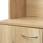 Grande armoire de style ferme rustique avec étagères, compartiment ouvert et tiroir, armoire de rangement autoportante