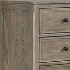 Armoire avec 6 tiroirs de rangement et pieds tournés, marron naturel