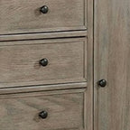Armoire avec 6 tiroirs de rangement et pieds tournés, marron naturel