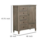 Armoire avec 6 tiroirs de rangement et pieds tournés, marron naturel