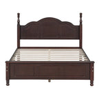 Cadre de lit plateforme en bois pleine grandeur, lit plateforme de style rétro