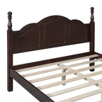 Cadre de lit plateforme en bois pleine grandeur, lit plateforme de style rétro