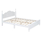 Cadre de lit plateforme en bois pleine grandeur, lit plateforme de style rétro